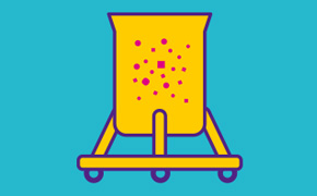 Media mixer Graphic of a production bioreactor.