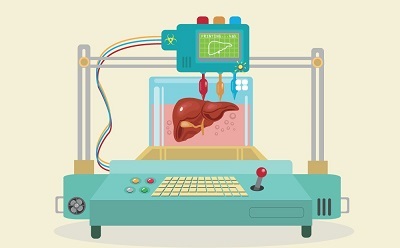 3D生物打印 采用3D打印机以生物墨水逐层构建人类心脏的过程图示