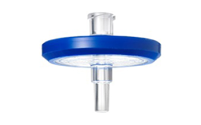 Zoomed photograph of a 33 mm Millex<sup>®</sup> syringe filter with mixed cellulose esters (MCE) membrane