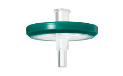Zoomed photograph of a 33 mm Millex<sup>®</sup> syringe filter with Millipore Express<sup>®</sup> PLUS PES membrane