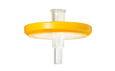 Zoomed photograph of a 33 mm Millex<sup>®</sup> syringe filter with Durapore® PVDF membrane
