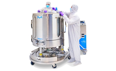 Operators inflating an ADC reactor bag