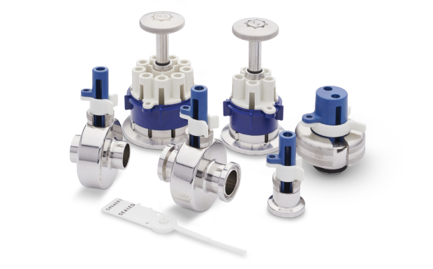 Collection of industrial valves on a white background, featuring seven valves with metallic bodies and blue elements. Collection of industrial valves on a white background, featuring seven valves with metallic bodies and blue elements.