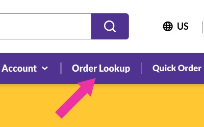 Navigation link to order lookup 订单查询链接
