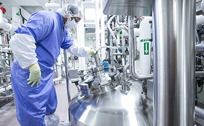 Lipids Operator checking process during manufacturing
