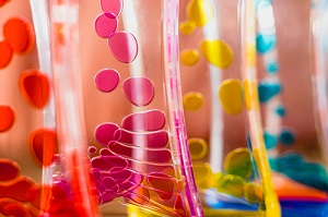 Four examples of liquid combinations that can be determined by sight to be immiscible
