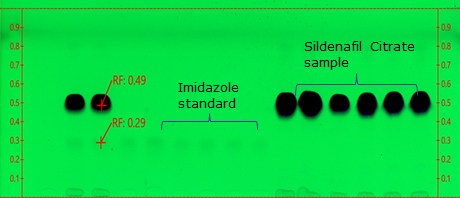 TLC Plate after development TLC Plate after development