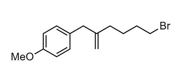 bromo-methylenehexyl 1-(6-Bromo-2-methylenehexyl)-4-methoxybenzene molecule