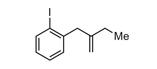 iodo-methylenebutyl 1-Iodo-2-(2-methylenebutyl)benzene molecule