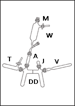 Filtration/Recrystallization Double-tube recrystallizer (H-Schlenk tube), reaction and storage tube, dropping funnel, hex head stoppers, straight adapter, joint cap and a sealing tube.
