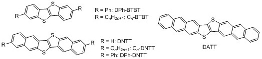 btbt-dntt Molecular structures of BTBT