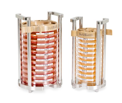 Safe Rack for media plates Culture media plate rack for secure transport and incubation