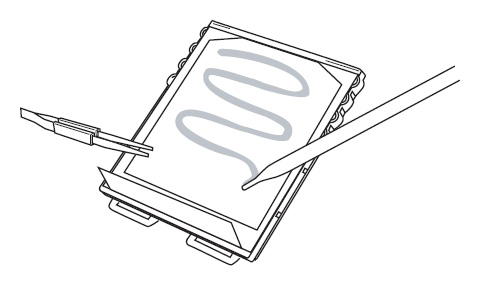 Fold top portion of flow matrix over the membrane and add NFDM blocking buffer