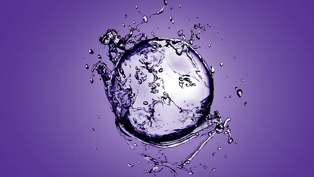 <p>Good Water Practices for Reliable LC-MS & ICP-MS</p>
Water drop splash on purple background