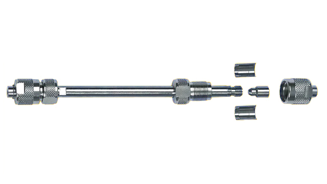 LiChroCART™ HPLC cartridge alongside the manu-CART™ holder, highlighting the assembly process for enhanced operation.