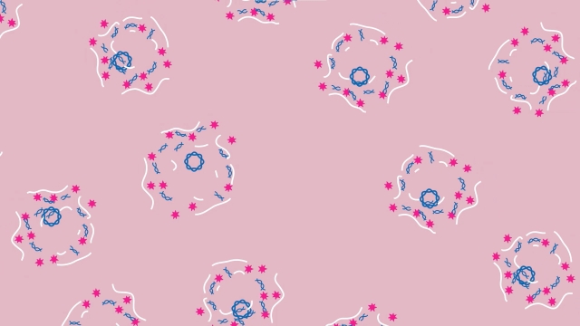 <p>高效DNA清除</p> Illustration of DNA strands undergoing efficient clearance, surrounded by pink molecules against a light purple backdrop, symbolizing advanced molecular biology techniques.
