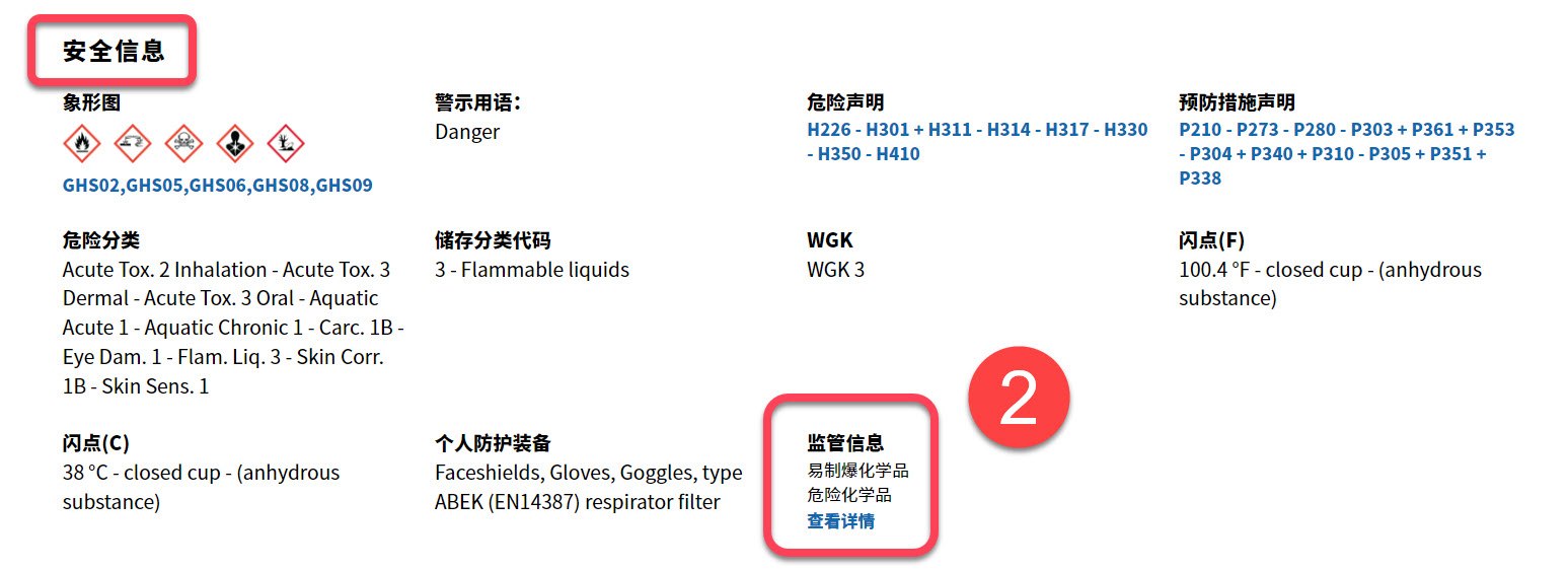 详细的安全和监管信息