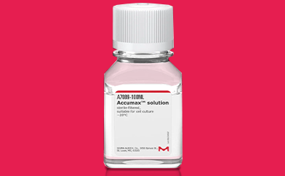 Accumax bottle on red background