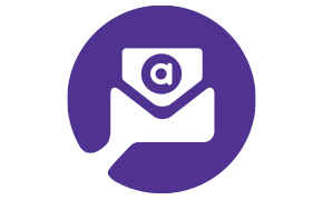 Email newsletter icon in purple color for drug discovery chemistry news