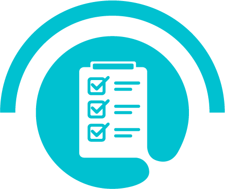 The image features a turquoise icon of a clipboard with three checked boxes, suggesting a theme of completion, approval, or a checklist. 