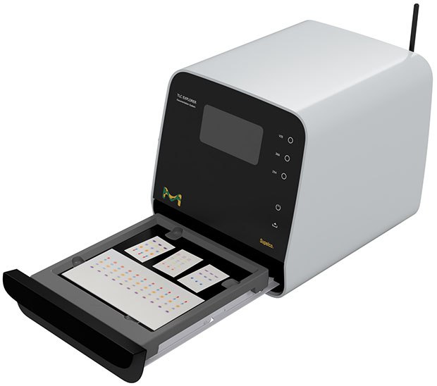 Simultaneous placement of multiple TLC plates for analysis in the TLC Explorer