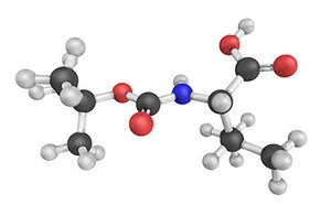 本图片所示为3D分子模型，带颜色的球（白色、黑色、红色和蓝色）代表原子，原子以棒连接，用于阐述复杂的分子键，适用于教学或科学目的。