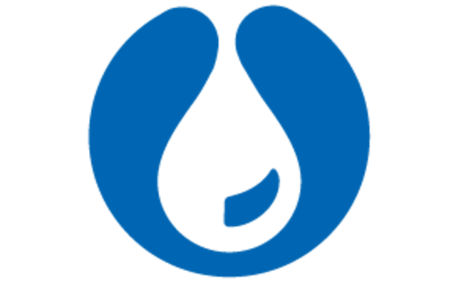 A blue circle featuring a split design with dots and waves, representing air filtration.