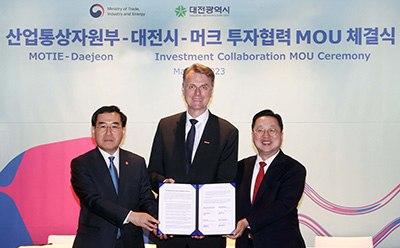 Merck has signed a non-binding MoU with the MOTIE and Daejeon City for a new APAC BioProcessing Center.