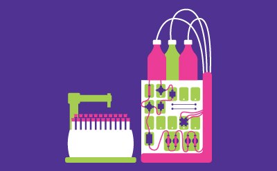 Illustration of a chromatography system for viral clearance studies