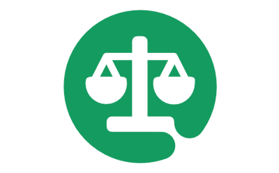 Scales icon on a green background.