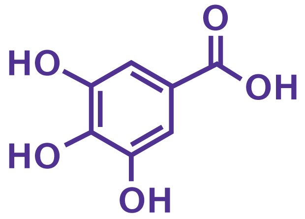 Chemical structure of gallic acid