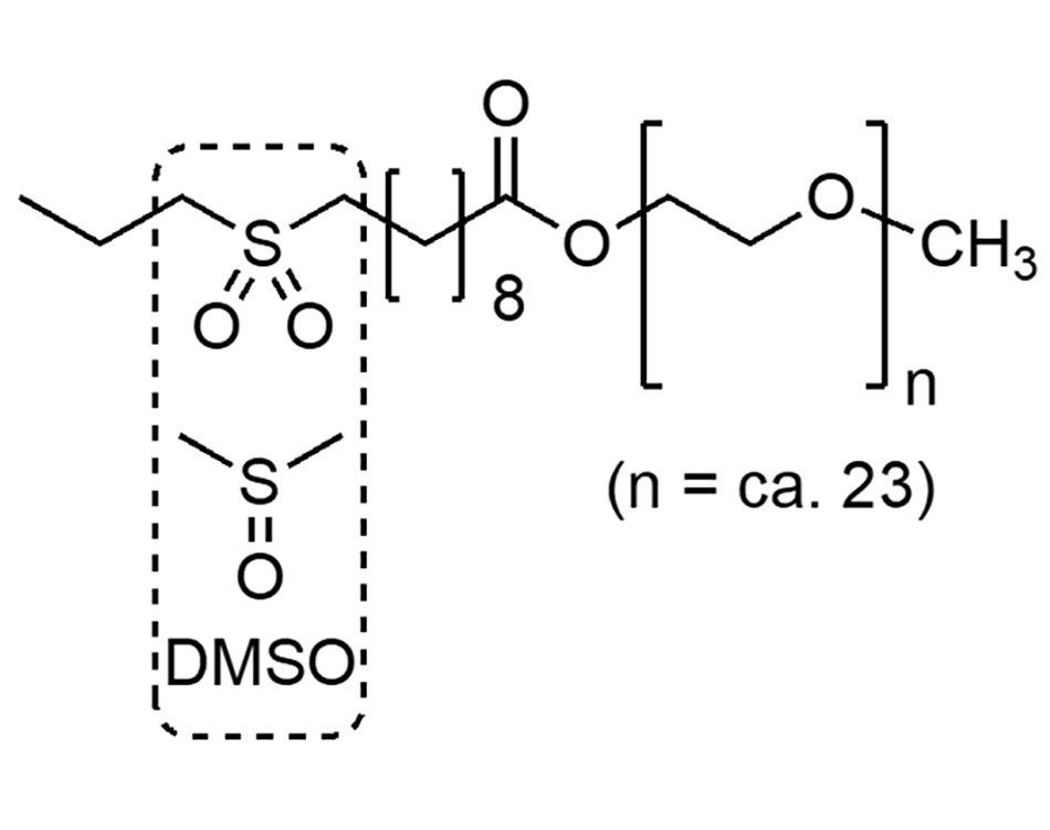 The structure of the surfactant MC-1 highlighting its DMSO-like lipophilic core.