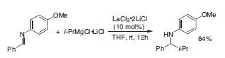 1,2-Addition of organomagnesium reagents in the presence of catalytic LaCl3•2LiCl.