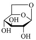 Levoglucosan (1,6-Anhydro-β-D-glucopyranose) is produced in the pyrolysis of cellulose.