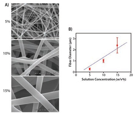 SEM images (×10K magnification) of electrospun