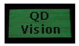 Photograph of QD Vision’s prototype QD Display. The prototype is fabricated using the contact printing technique, resulting in high levels of uniformity over a 1.4” diagonal screen.