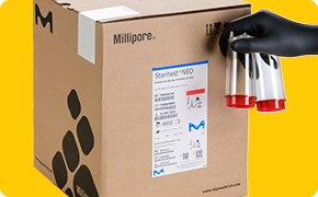 Color-coded labels aid in packaging identification and selection of the appropriate box of Steritest® NEO device