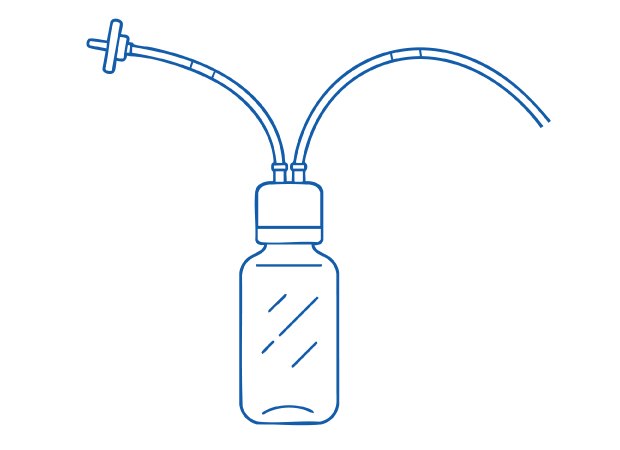 Exemplary bottle and tubing without connectors for NovaSeptum® GO or SURe sampling systems