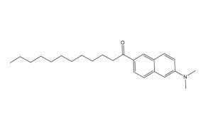 Structure shows a long hydrocarbon chain linked to a carbonyl and two-ring aromatic system ending in a nitrogen substituent.