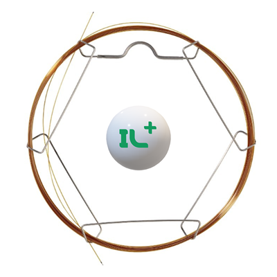 Coiled capillary GC column with support frame used for separation of volatile compounds