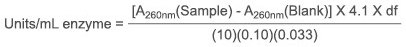 Enzymatic assay of nuclease S1-calculation