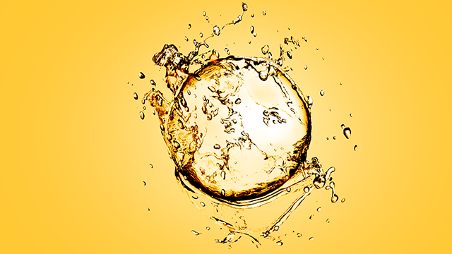 Water drop splash on goldenrod yellow background