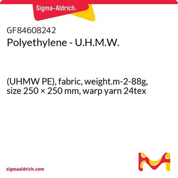 Polyethylene - U.H.M.W. (UHMW PE), fabric, weight.m-2-88g, size 250 × 250&#160;mm, warp yarn 24tex