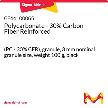 Polycarbonate - 30% Carbon Fiber Reinforced (PC - 30% CFR), granule, 3&#160;mm nominal granule size, weight 100&#160;g, black