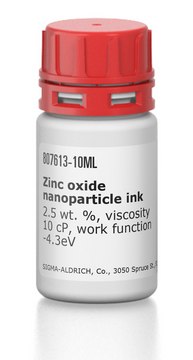 Zinc oxide nanoparticle ink 2.5 wt. %, viscosity 10 cP, work function -4.3eV