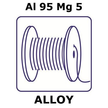 Aluminum alloy 5019 wire, Al 95%/Mg 5%, 0.08&#160;mm diameter, length 50 m, temper hard