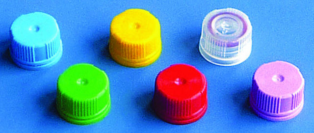 BRAND&#174; screw caps with tamper evident screw cap for micro tubes yellow