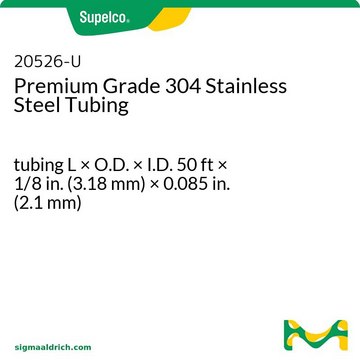 Premium Grade 304 Stainless Steel Tubing tubing L × O.D. × I.D. 50&#160;ft × 1/8&#160;in. (3.18&#160;mm) × 0.085&#160;in. (2.1&#160;mm)