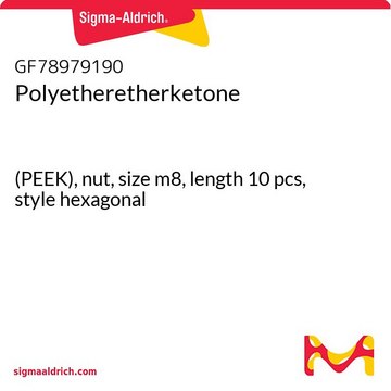 Polyetheretherketone (PEEK), nut, size m8, length 10 pcs, style hexagonal