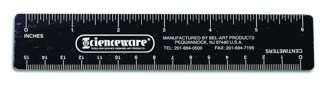 Fluorescent Ruler, Metric/English Scale pink phosphorescent ink visible under UV